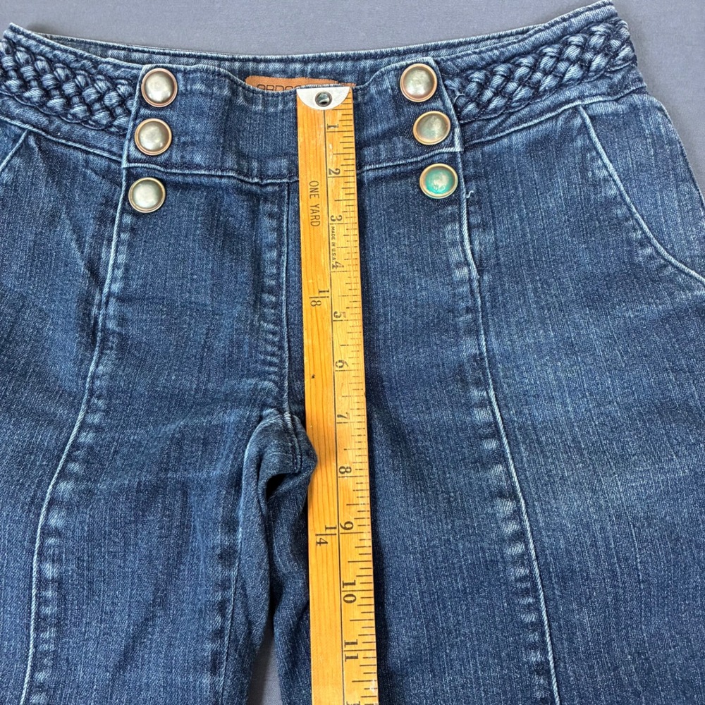 Y2K Arden B Sailor Style Button Low Rise Flare Jeans Women's Size 0 (26x29) - Picture 6 of 8